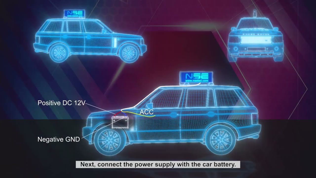 How to install the Car Brackets for a Car Roof LED Sign-NSE LED