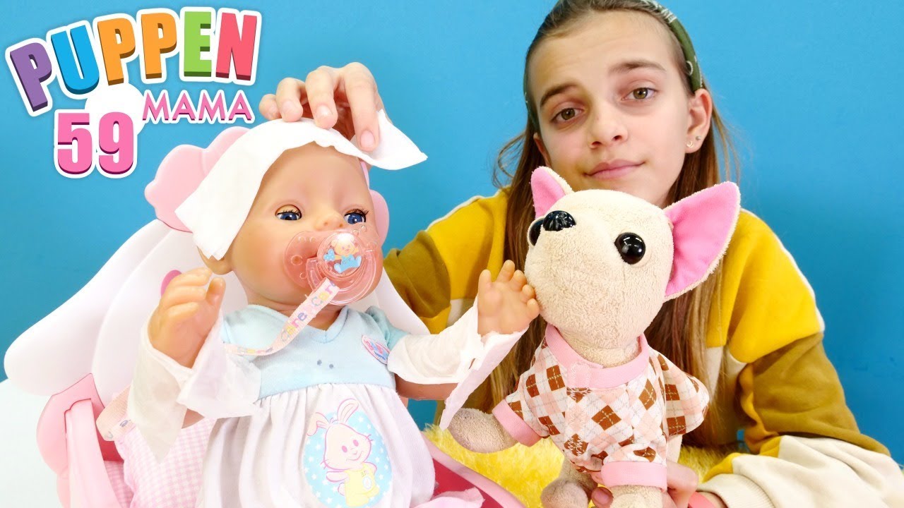 Spielzeugvideo für Kinder Puppen Mama. Rose hat Fieber. Spielspaß mit Baby Born