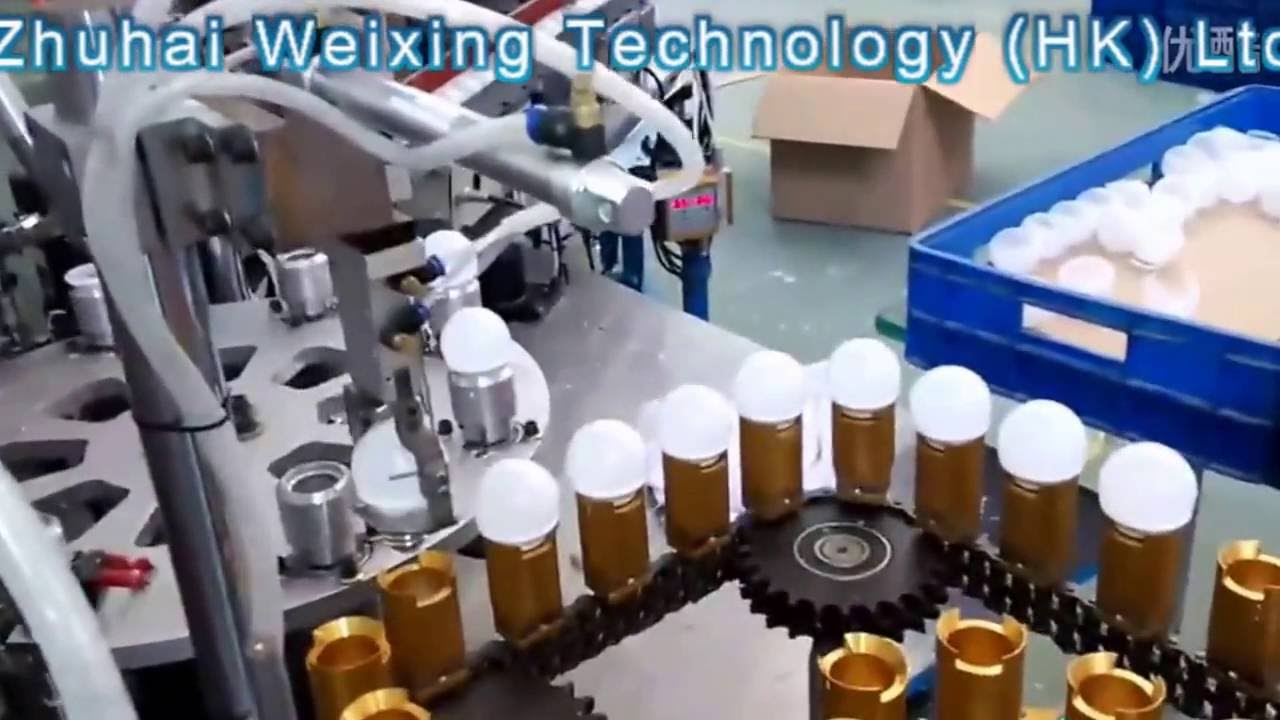 China LED Bulb Light Factory Automatic Production Line, Make LED Light Bulbs Automatically