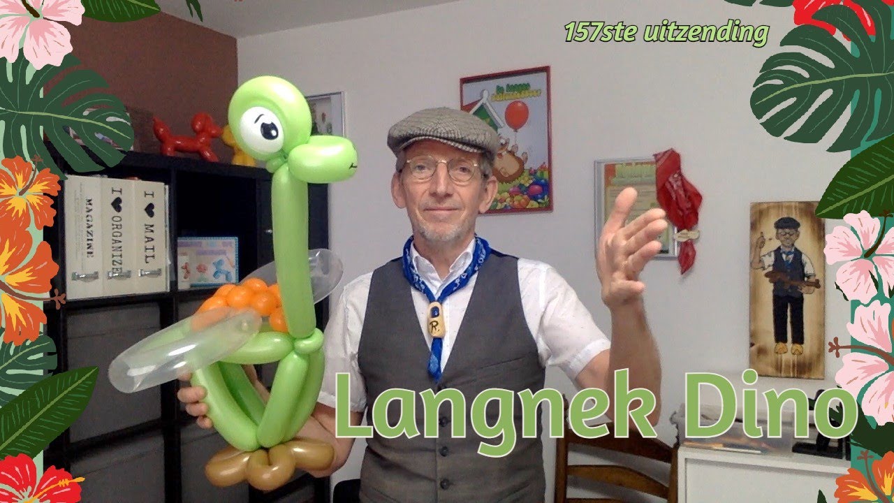Ballon Langnek Dinosaurus - Ballonworkshop | Haagse ballonnenboer (157ste) / Long-necked dinosaur
