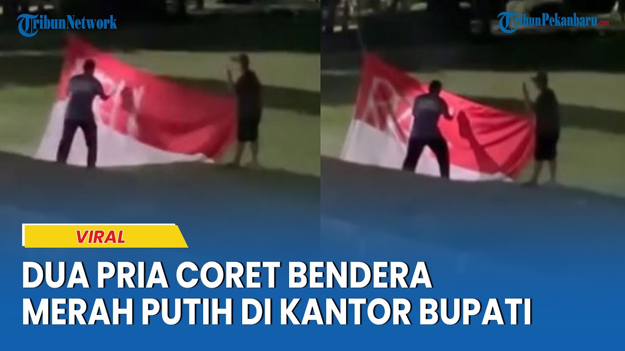 Heboh 2 Pria Turunkan dan Coret Bendera Merah Putih di Kantor Bupati Jembrana
