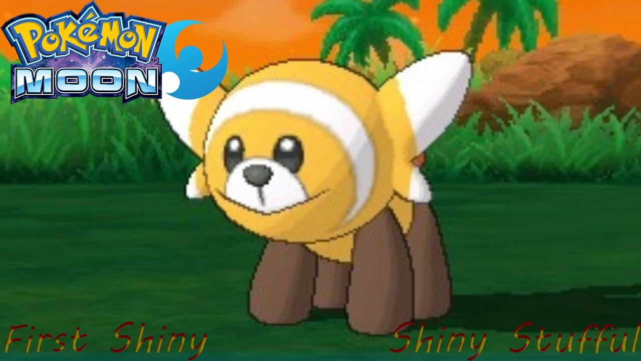 Pokemon Moon First Shiny of Live Stream: Second Ever! Shiny Stufful!
