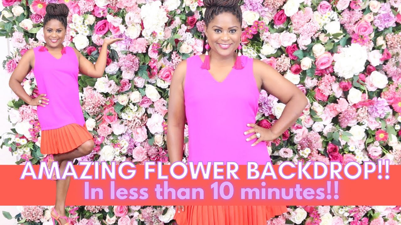 10 MINUTE FLOWER BACKDROP WALL| DIY| HUGE 8X8 WALL