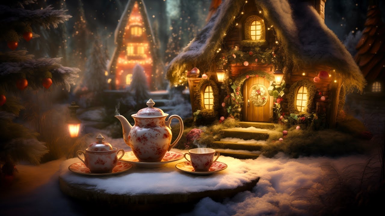 Fairy Tea Party Ambience with Music | Bird Sounds, & Tea Sounds | Christmas Tea Party 🎄