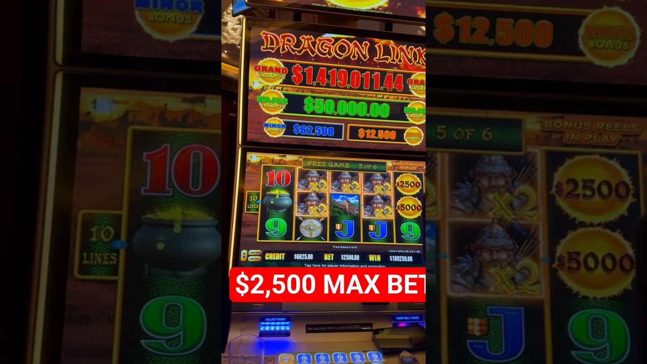 $2,500 Max Bet Dragon Link Bonus & MEGA JACKPOT 