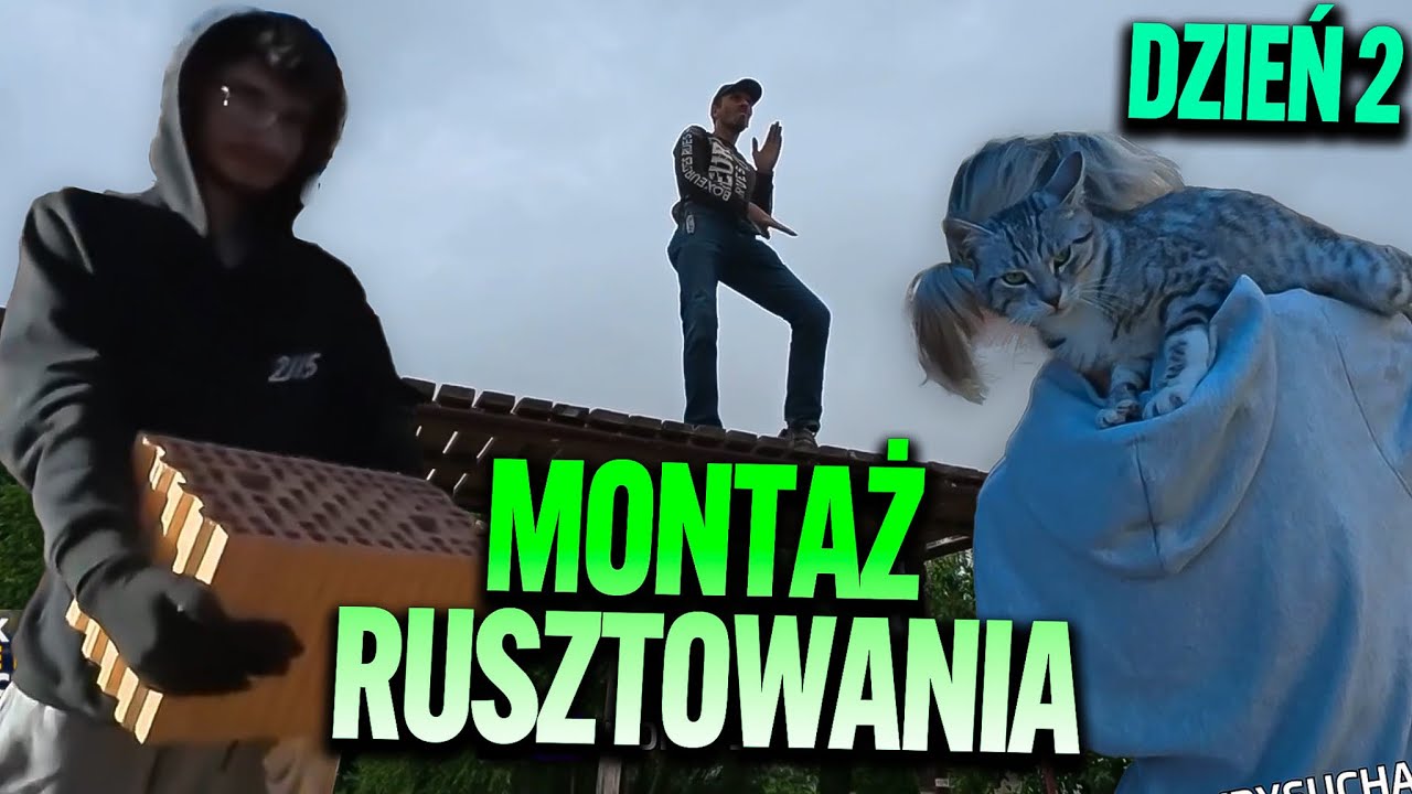 SUCHAR BOOTCAMP BUDOWLANY U BAGIETY, MONTOWANIE RUSZTOWANIA, KOTEK, BUTELKA W ŚCIANIE | DZIEŃ 2