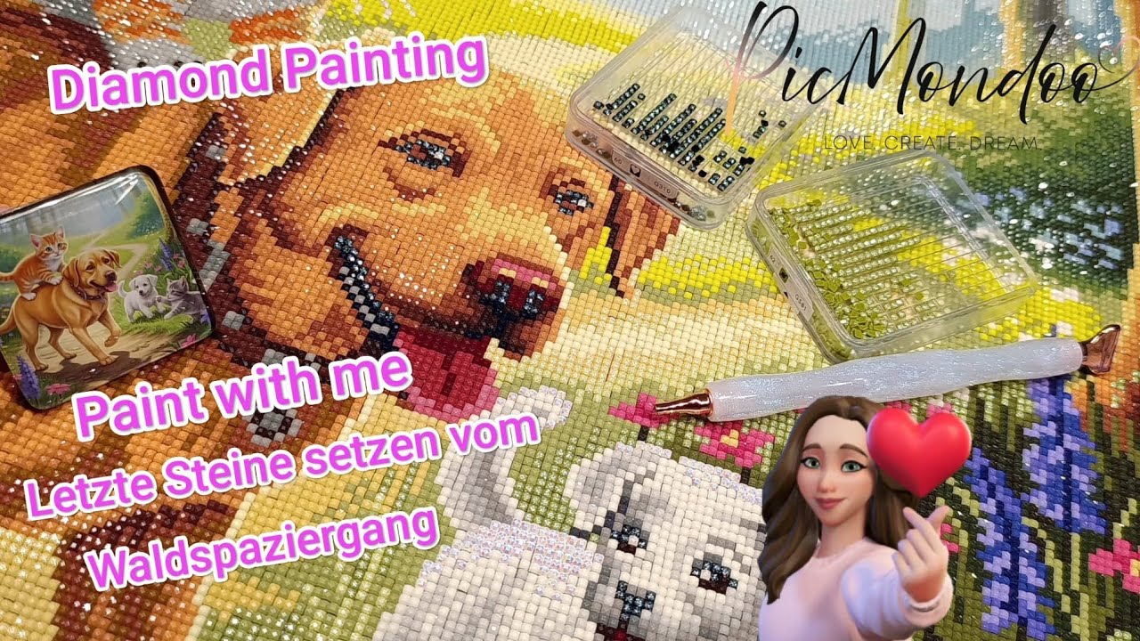💎Diamond Painting|Die Letzten von 57600 Steinen💖 Waldspaziergang Picmondoo | Paint with me 