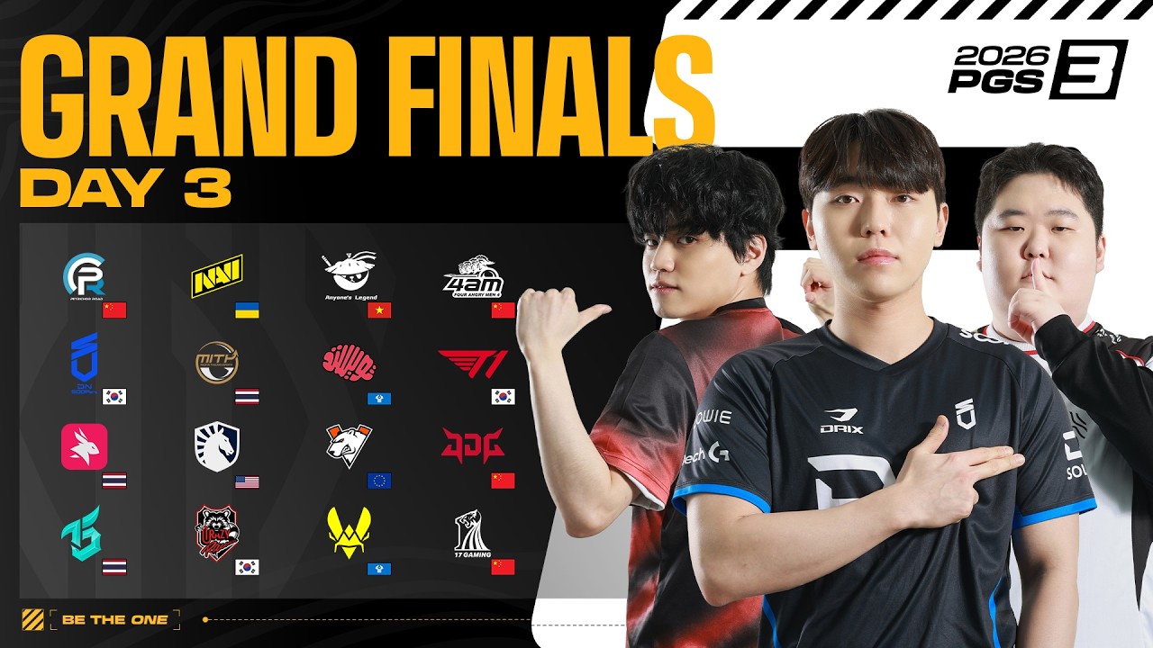 GRAND FINALS DAY 3 | 2026 PGS 3 | T1, DN SOOPers, Crazy Raccoon 참여