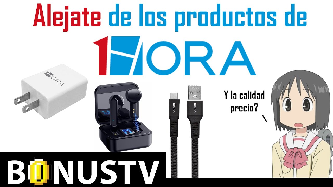 Audifonos, cargadores y cables 1Hora: La calidad-precio sin calidad...