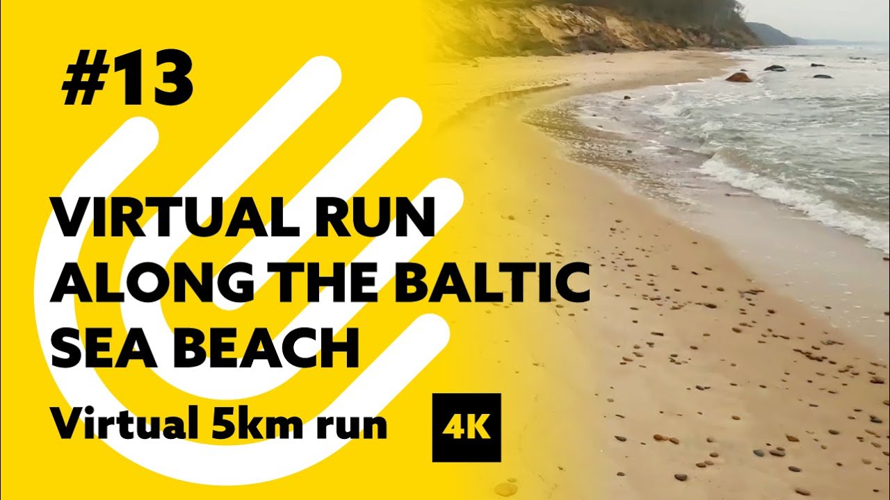 Virtual Run Along the Baltic Sea Beach (4K)