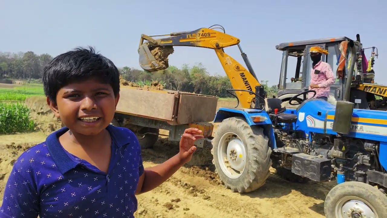 JCB tractor loading mud videos| Sonalika DI 745 || 60 loading power test 💪🚜