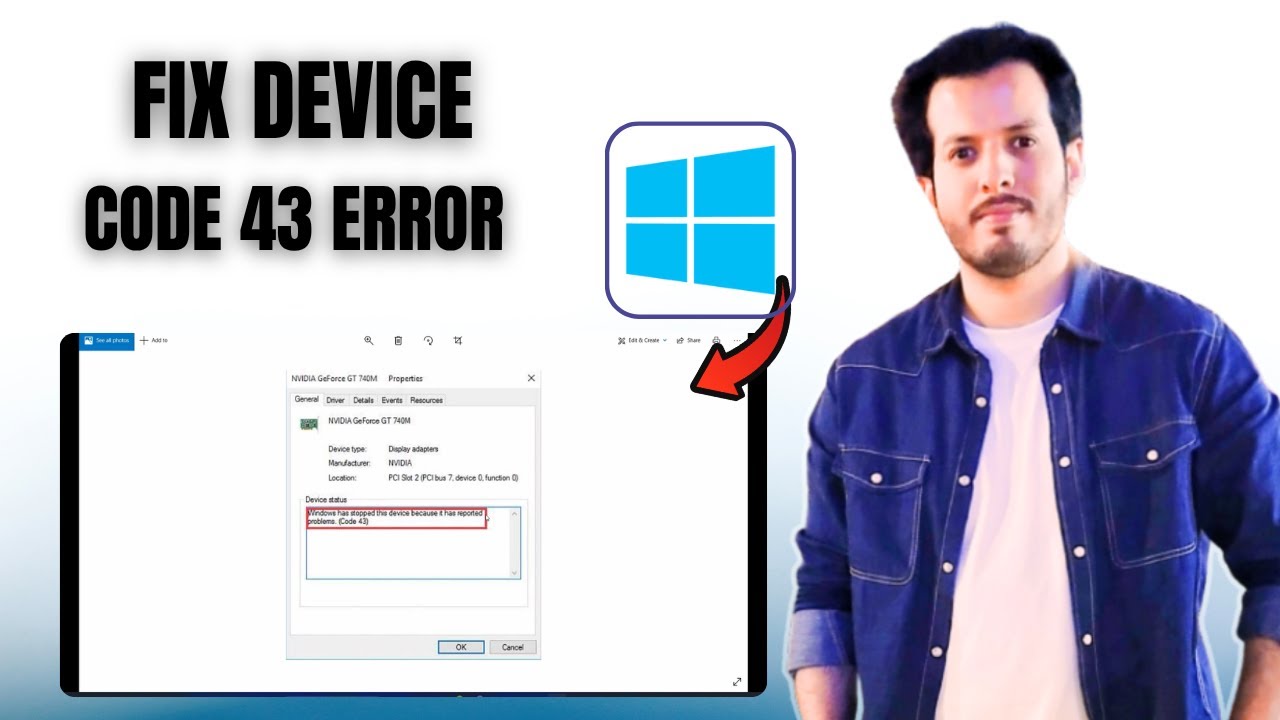 Исправление ошибки «Windows остановила это устройство, поскольку оно сообщило о проблемах (код 43...