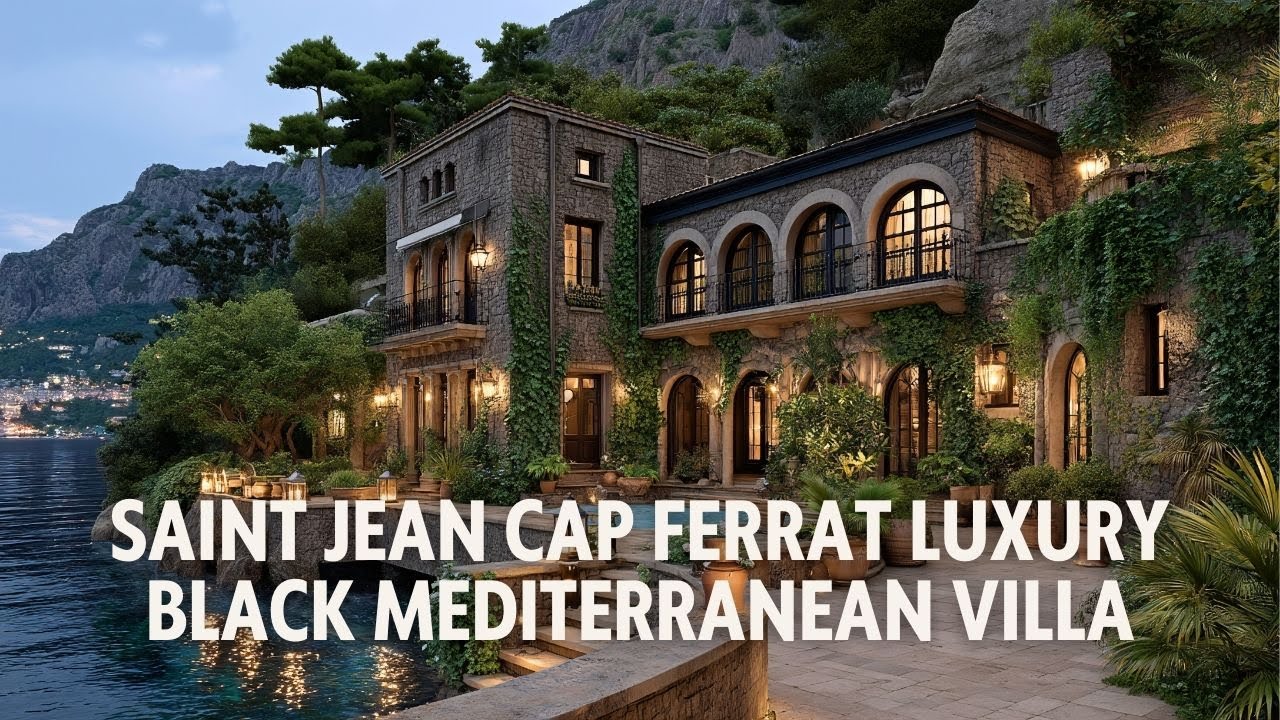 Saint Jean Cap Ferrat Luxury Black Mediterranean Villa with Elegant Interiors and Sea Views