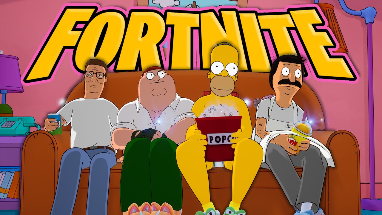 Homer Simpson, Peter Griffin, Hank Hill, & Bob Belcher Play Fortnite During The Simpsons Season!