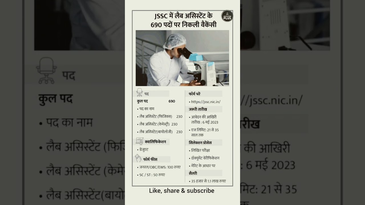 Jharkhand Lab Assistant New Recruitment 2023 | Jharkhand Lab Assistant Vacancy