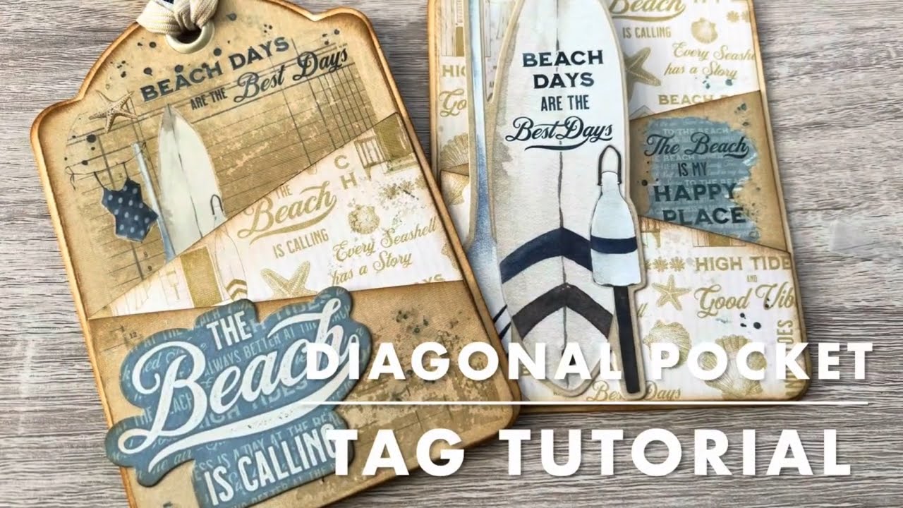Double Pocket Tags using Life’s A Beach by @graphic45papers