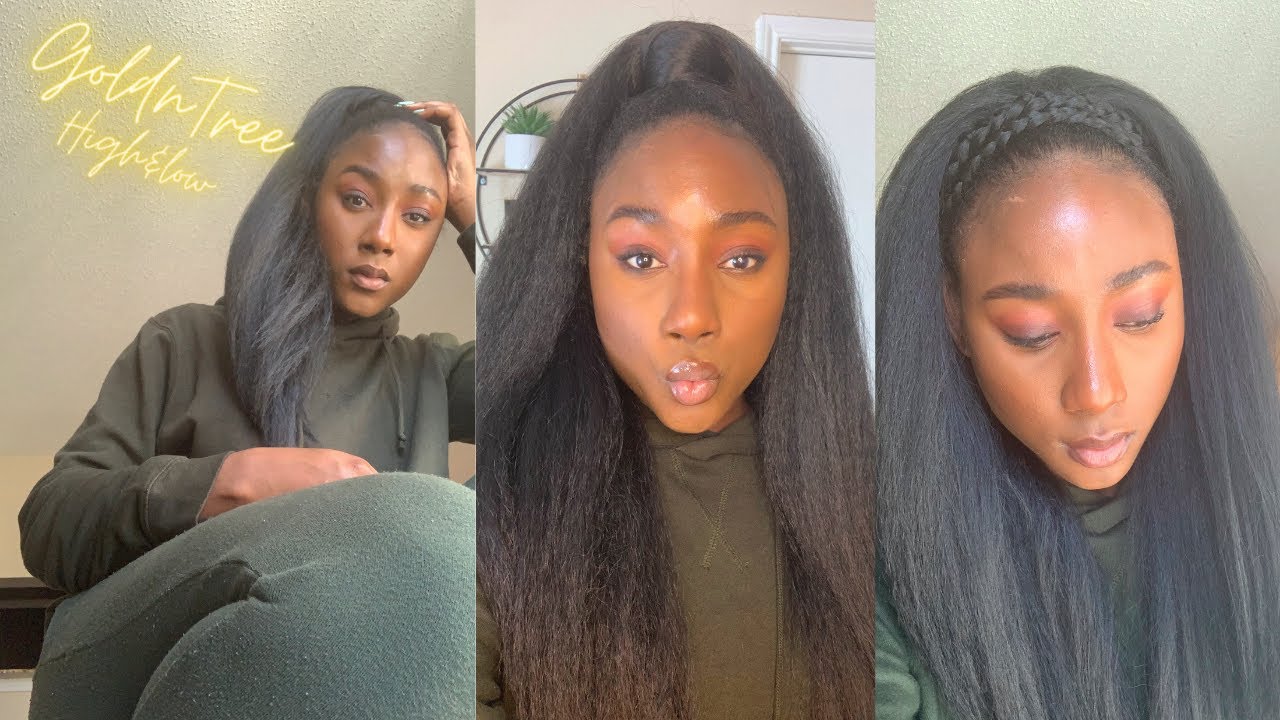 GoldNTree Has Entered The Chat 👀 New 4in1 High & Low Pony Wrap #headbandwig #kinkystraight #duvolle