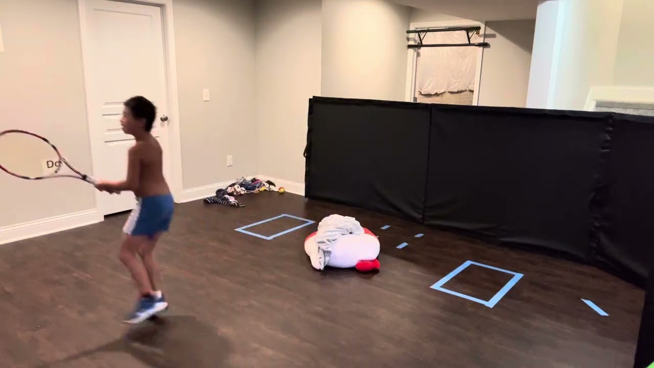 Rapid fire backhand - first time with big racket