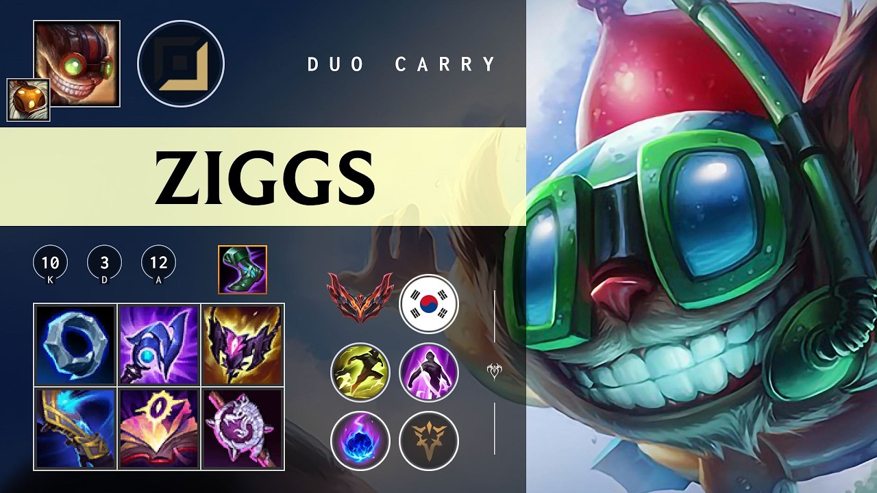 Ziggs Carry vs Aphelios - KR Grandmaster Patch 26.05