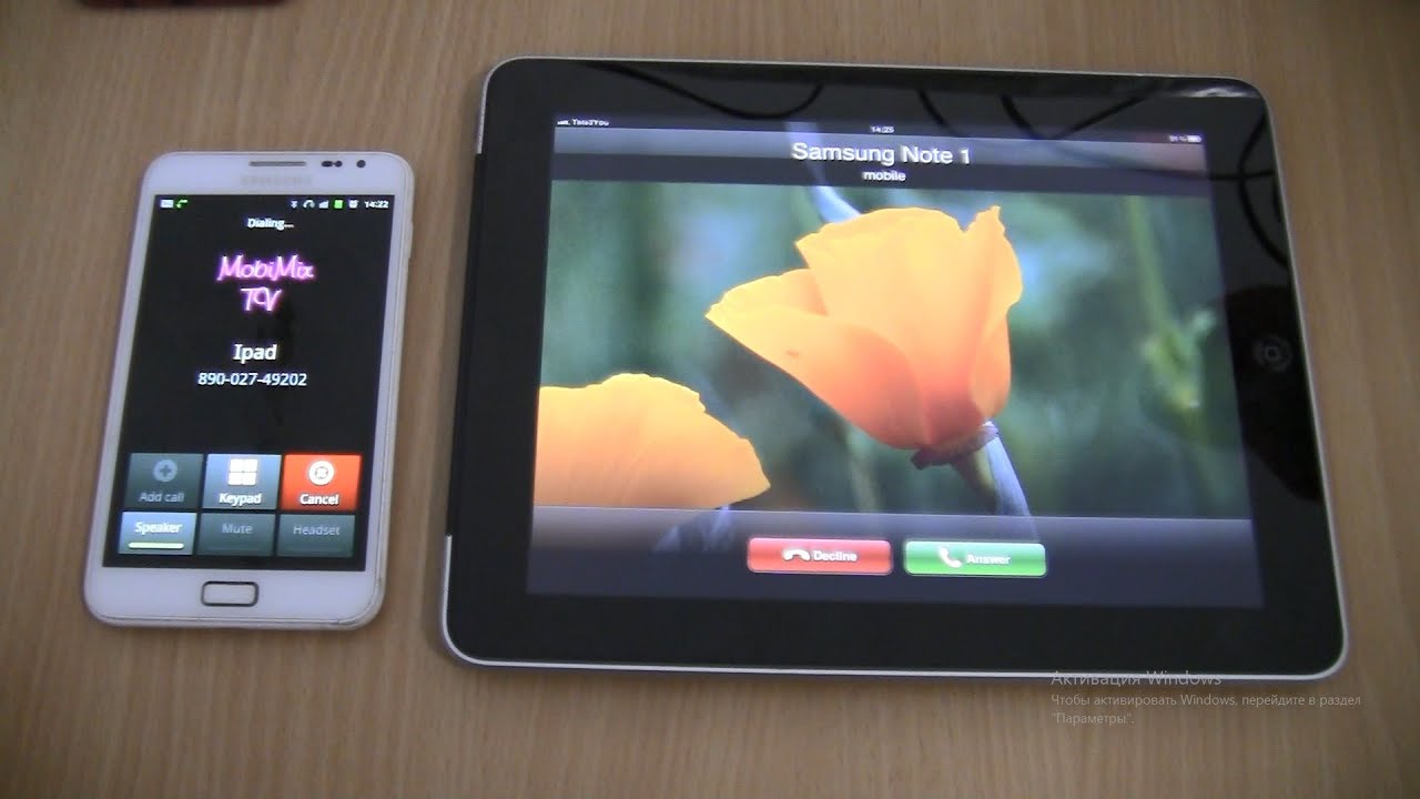 Over the Horizon Incoming call & Outgoing call at the Same Time Samsung Galaxy Note 1 White +ipad