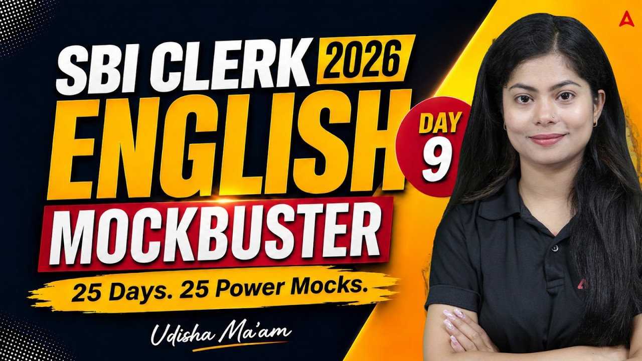 SBI Clerk 2026 English Mockbuster Day 9 | 25 Days 25 Power Mocks | Udisha Ma'am