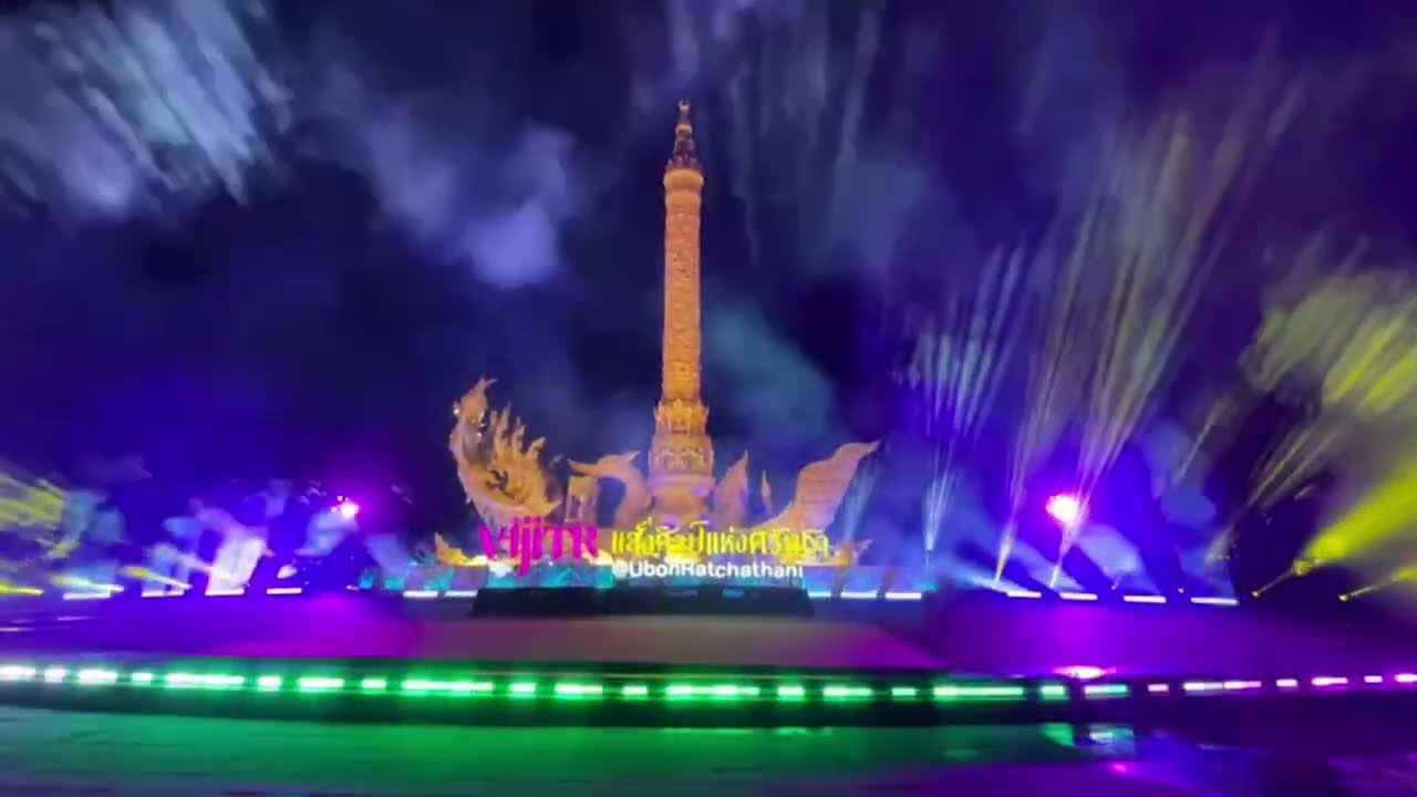 SHIMMERING OF FAITH! Lightshow Ubon Ratchathani 2024. Candle festival