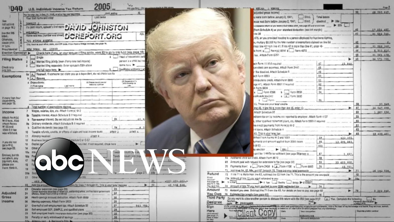 Part of Trump's 2005 tax return made public
