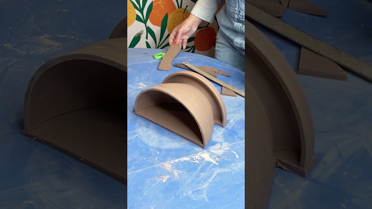 How I make Ceramic Book End Planters PT1 pottery #ceramics #clay #bookends #planters #ceramicplanter