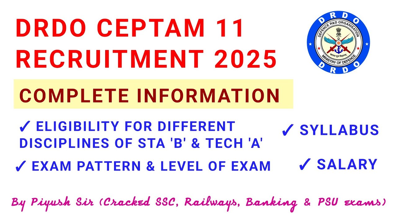 drdo ceptam 11 recruitment 2025/drdo recruitment 2025/drdo ceptam 11 recruitment syllabus 2025/sta b
