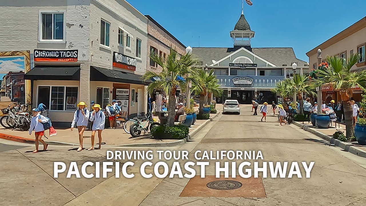 [4K] Driving California Newport Beach and Balboa Beach, Pacific Coast Highway, Orange County, USA