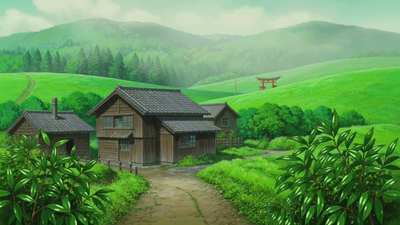 Rainy Countryside 🌧️ Studio Ghibli Style | Relaxing Ambience for Sleep & Study