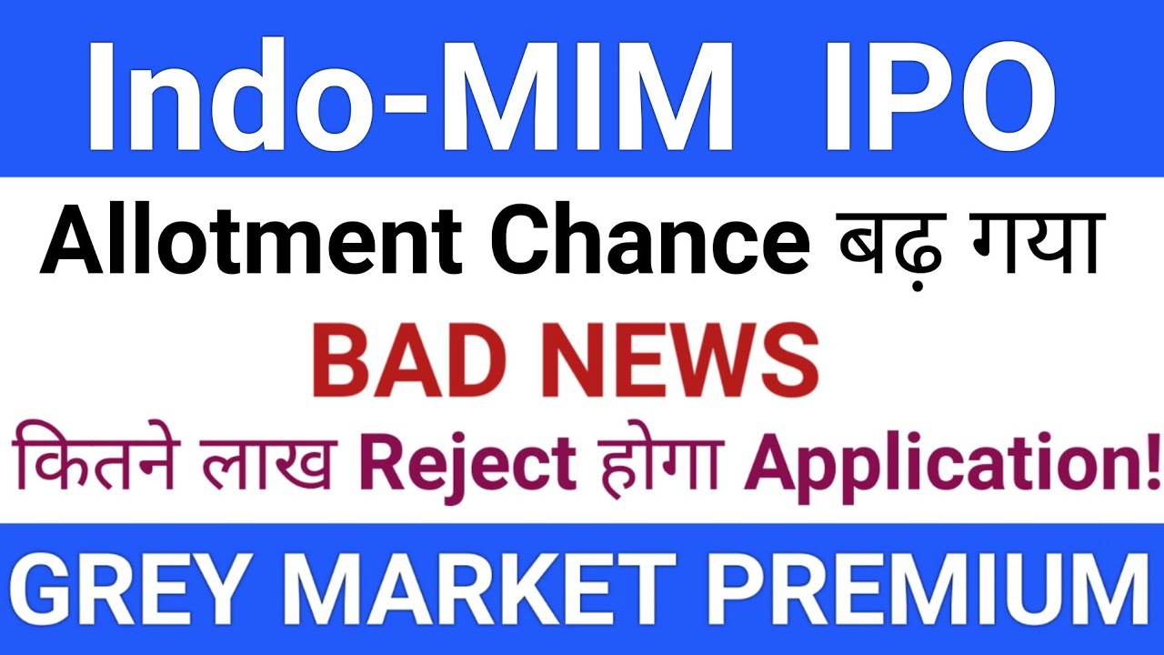 Indo-MIM IPO GMP Review | Indo-MIM IPO Allotment Status | IPO News Latest | Stock Market Tak