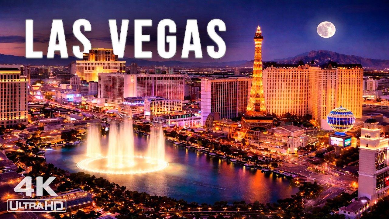 Las Vegas 4K Night Drone Footage &ndash; The Strip, Neon Lights & Casinos | Aerial Tour