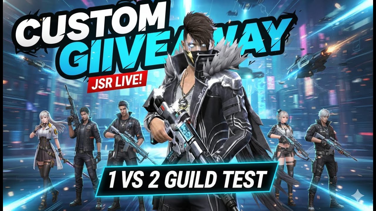 FREE FIRE LIVE 🔴 Custom Room + Guild Test | 1v2 Challenge | JSR LIVE