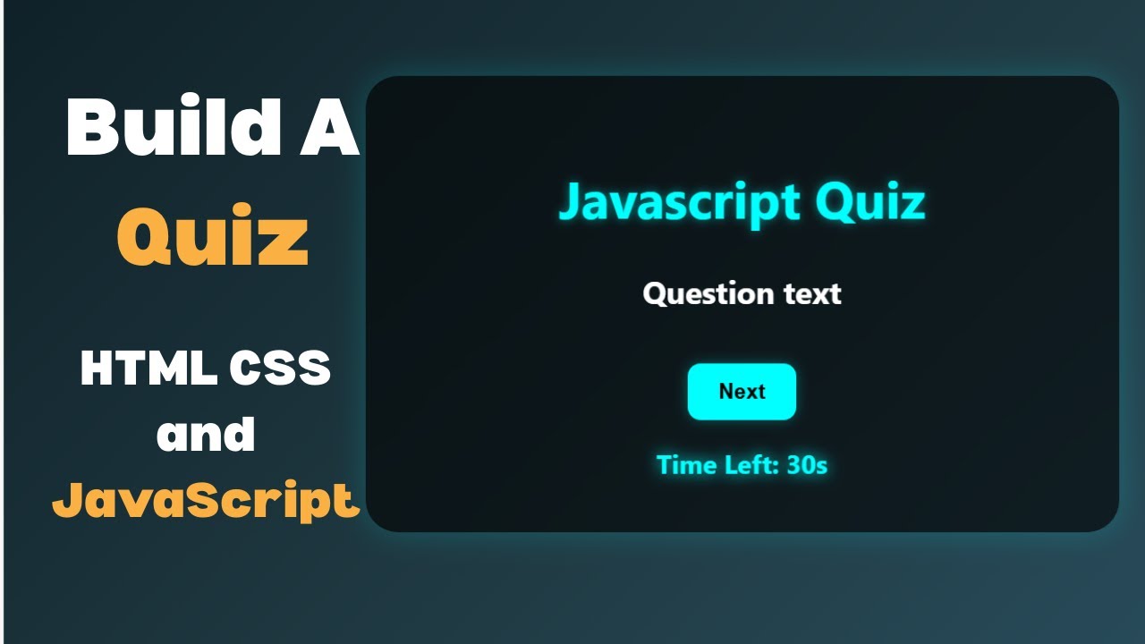 JavaScript Project - Quiz App with HTML, CSS & JavaScript | Frontend Tutorial