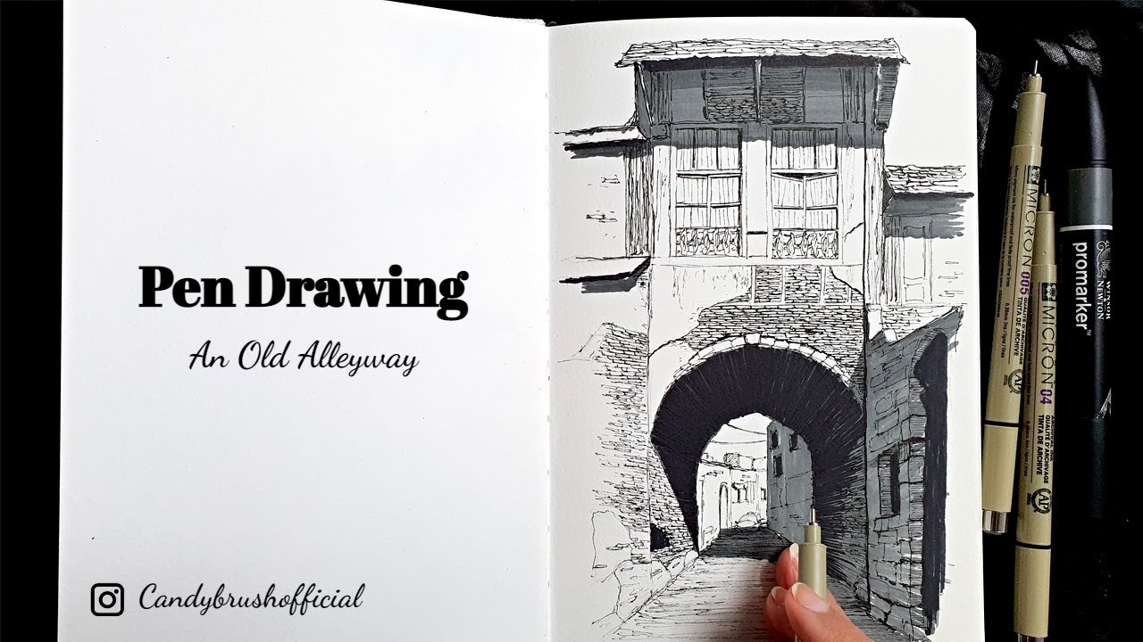 Pen & Ink Drawing #22 | Drawing An Old Alleyway