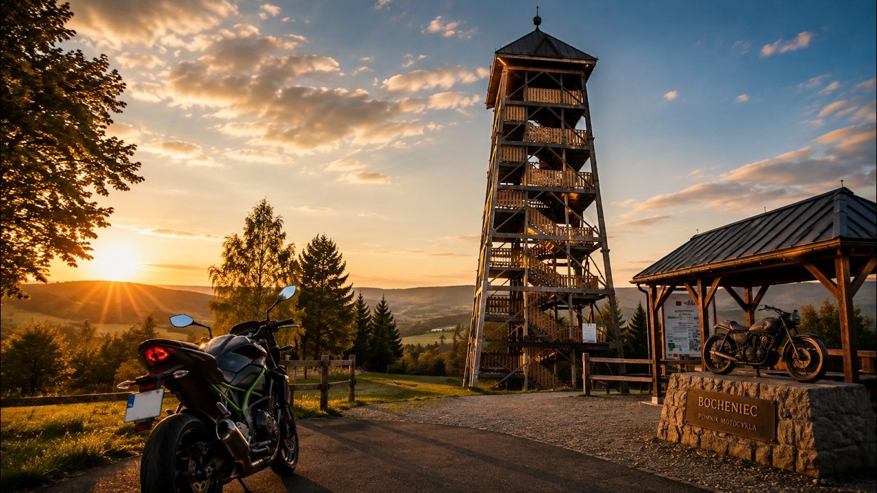 Bocheniec ( Jadowniki ) &ndash; wieża widokowa i pomnik motocykla | Hike&Ride