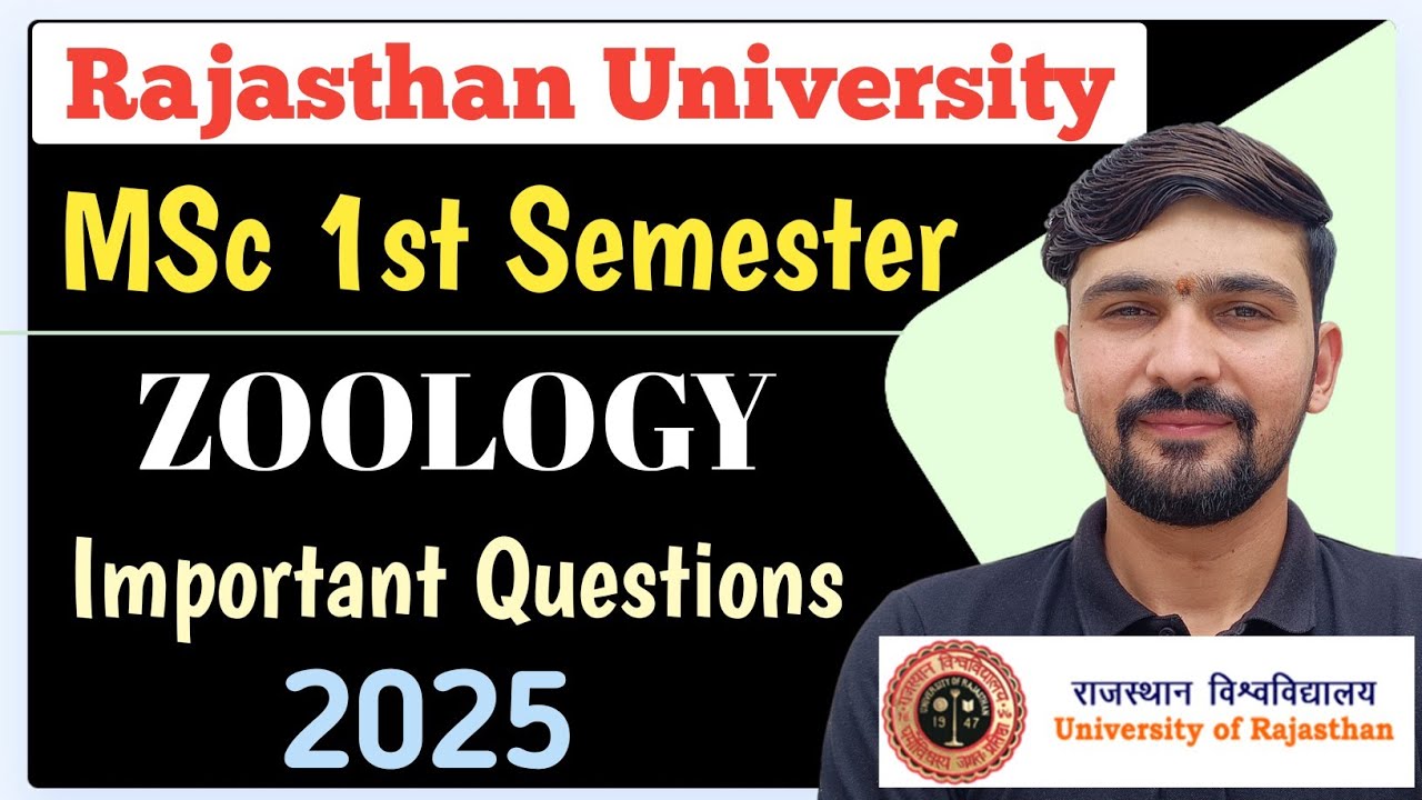 MSc 1st Semester Zoology Important Questions 2025 | Rajasthan University | By Dadhich Sir 