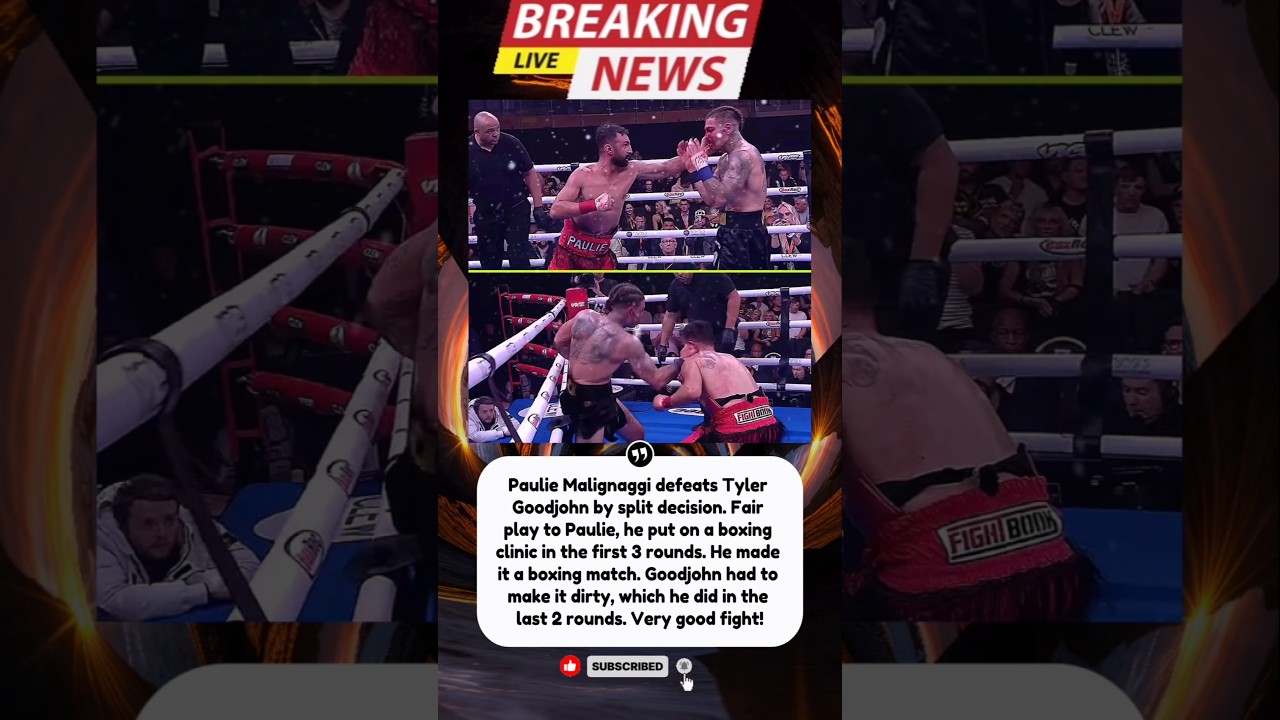Paulie Malignaggi defeats Tyler Goodjohn by split decision Boxing News #boxingnews #boxing