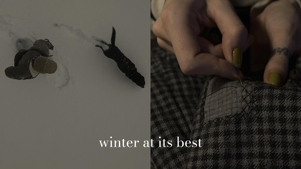 a winter reset: mending clothes, knitting plans & snowy days