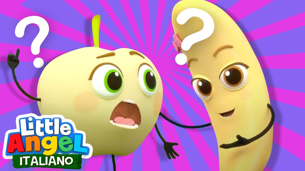 Dov&rsquo;&egrave; la Mia Buccia? Mela e Banana | Cartoni Animati Per Bambini | Little Angel Italiano