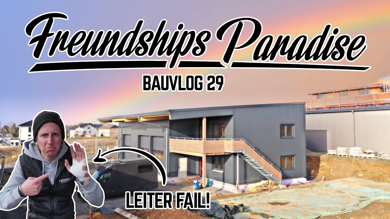 🪜😱Leiter Fail auf der Baustelle, der Balkon von der Halle wird mit Rombus verschalt!🤩 Bauvlog 29