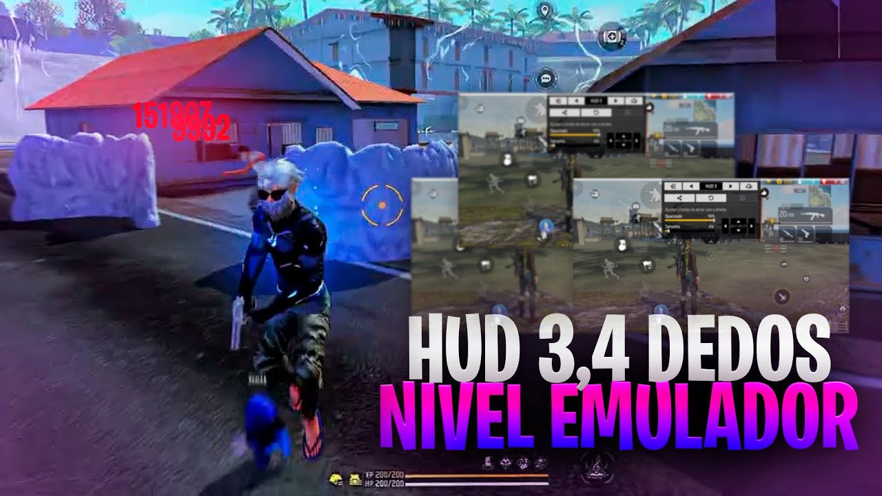 INCOMPARÁVEL!! 👾 TOP 4 MELHORES HUD 3,4 DEDOS FREE FIRE| HUD COMPLETO!