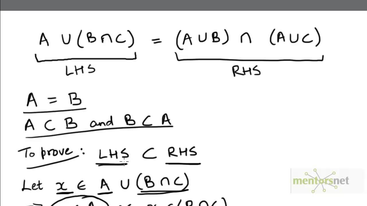 51 Distributive Law for Union over Intersection proof using the definition of set equality part1