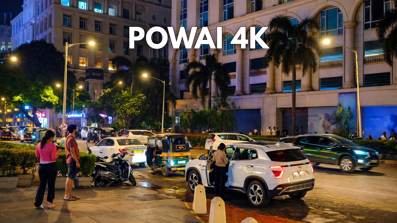 This Looks Too Beautiful To Be Mumbai 😳✨ | Powai Hiranandani Night Walk 4K