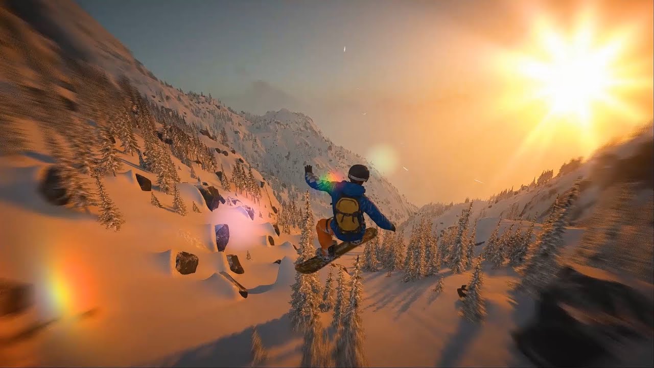 ASMR Relaxing Nature Sounds - Snowboarding - Sunset - Inaudible whispering