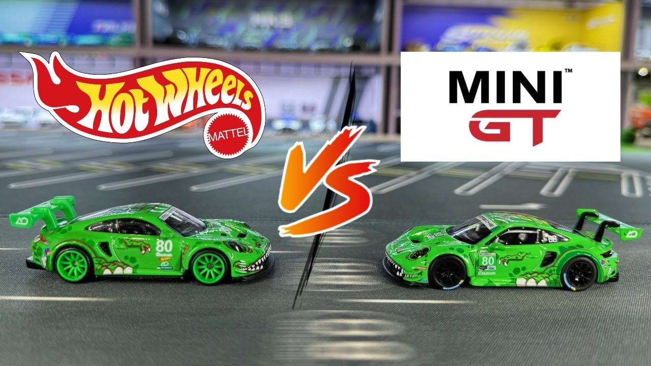 Unboxing Hot Wheels VS Mini GT Porsche GT3 R 'Rexy' Comparison