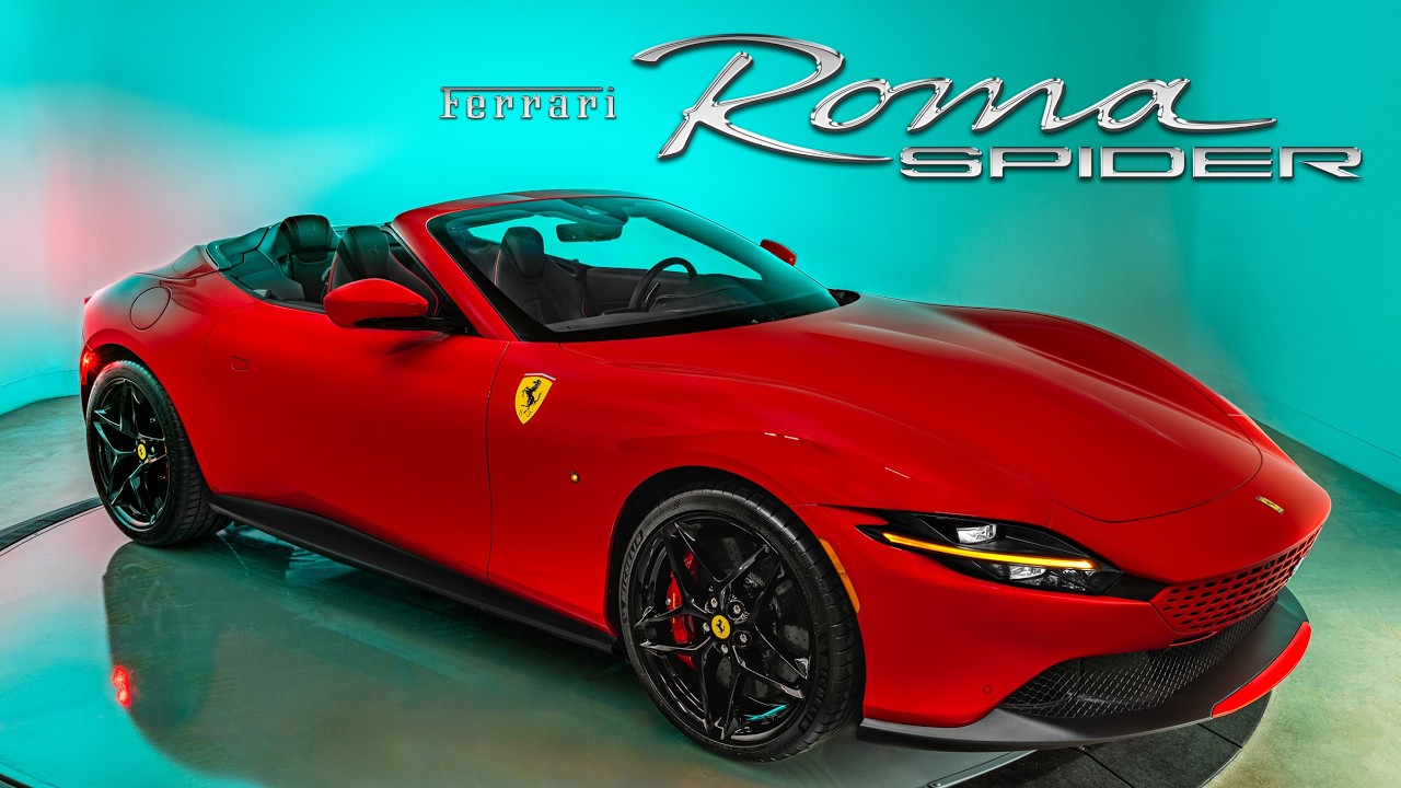 2025 Ferrari Roma Spider Sound and POV Walkaround - Rosso Corsa