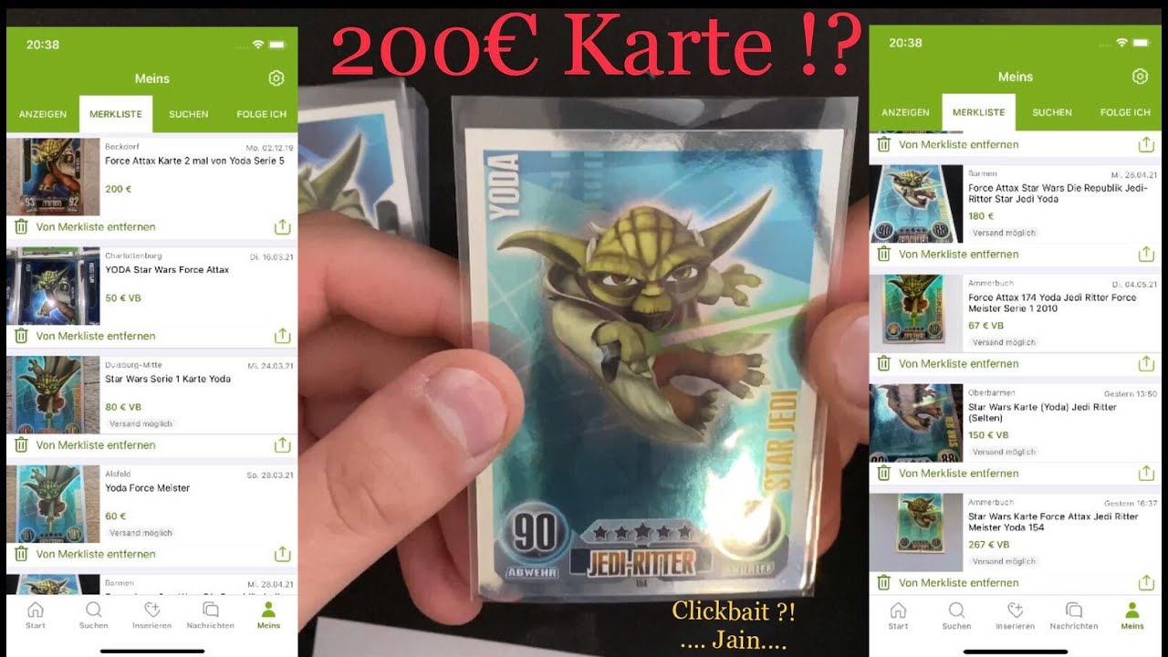 Yoda 200&euro; KARTE ?! Preise von Force Attax Karten | Star Wars
