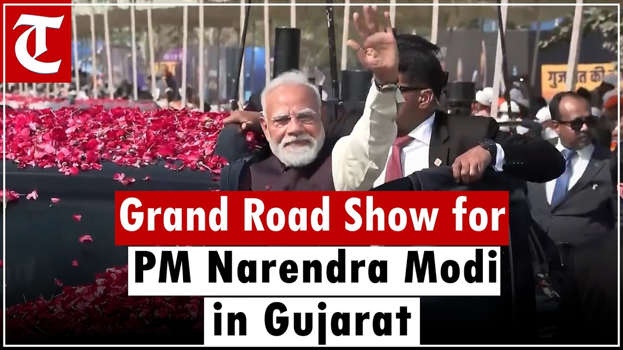 Prime Minister Narendra Modi’s Grand Road Show in Sanand, Gujarat Amid Thousands of Cheers